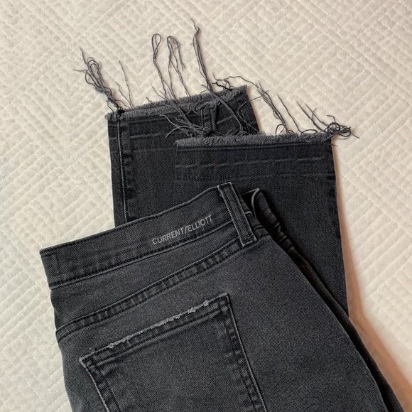Current/Elliott The Seamed Easy Stiletto Skinny Jeans, Charcoal Gray/Black, 28 - Picture 8 of 16